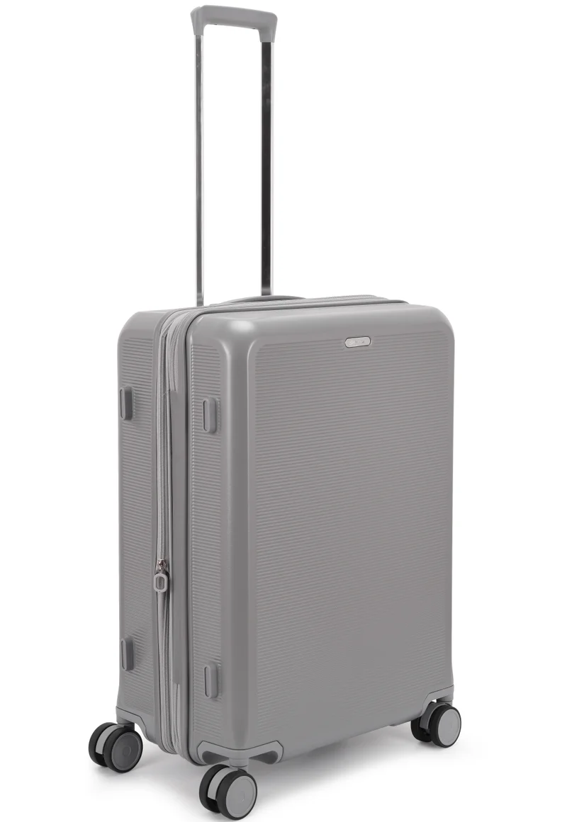 Echolac Sense 56+67+78cm Hardcase Expandable 4 Double Wheel 3 Piece Luggage Trolley Set Silver